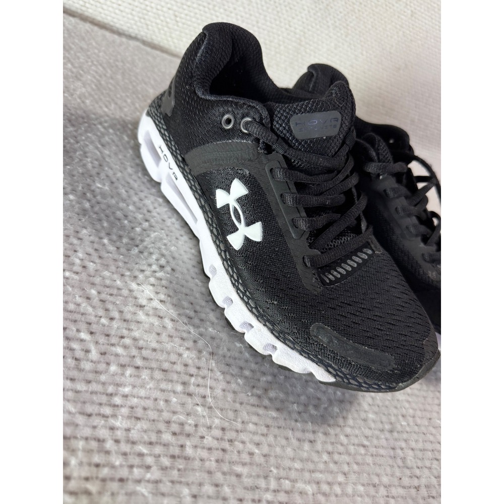 Under Armour HOVR Infinite Black White Running Shoes 3022597-001 Womens 6.5